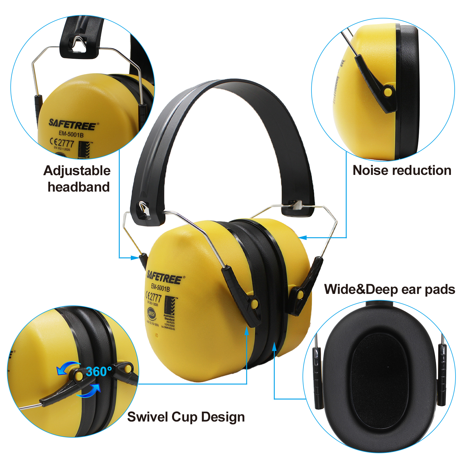 Safetree CE En 352-1: 2002 Fol - Earmuffs Foldable recension och pris