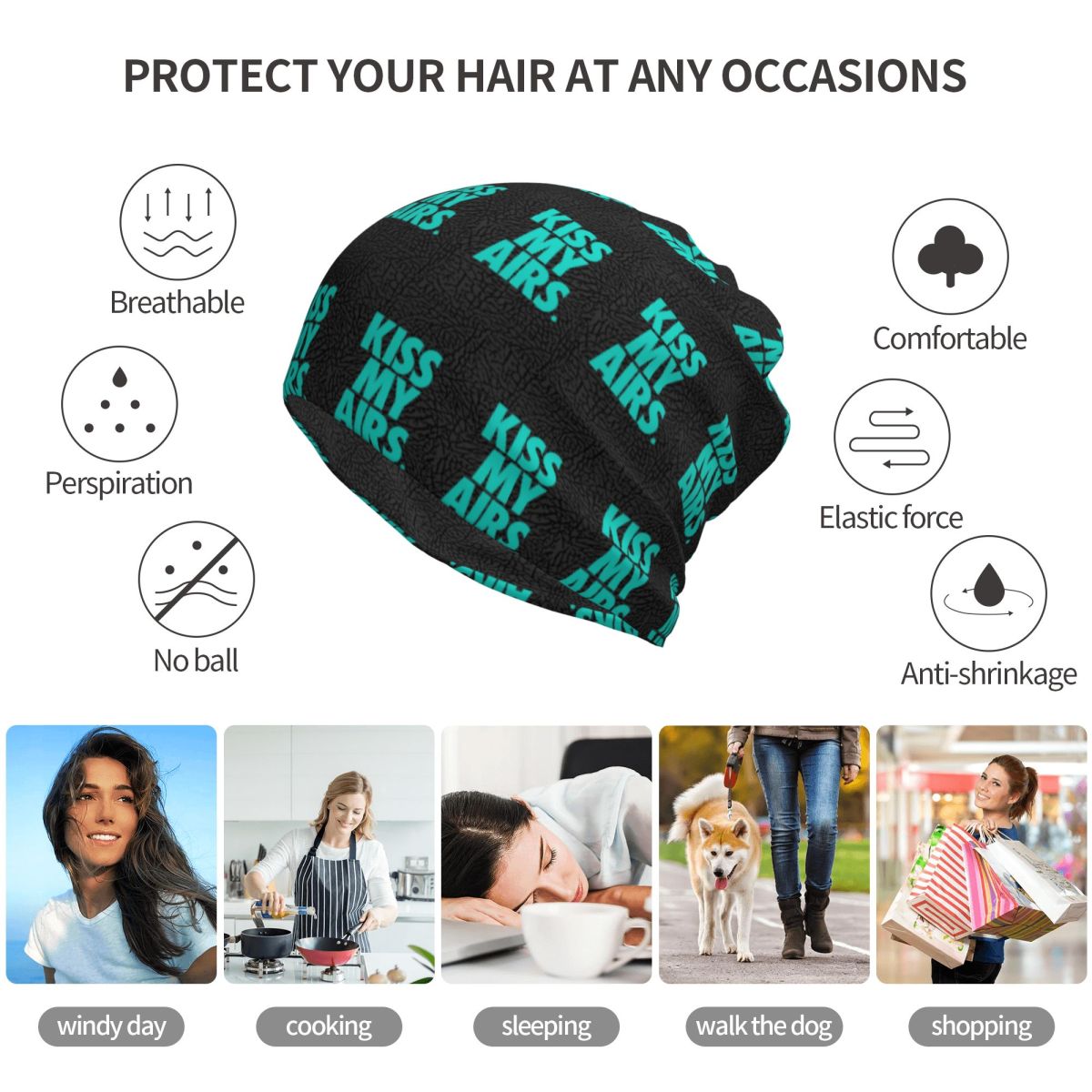 Kiss My Airs X Atmos Bandana N - Knit Beanie Hat Warm recension och pris