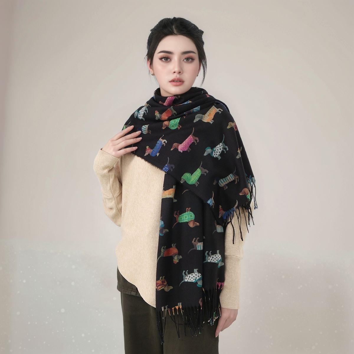 New Cashmere Scarf Shawl Dachs - Cashmere Pashmina Wrap recension och pris