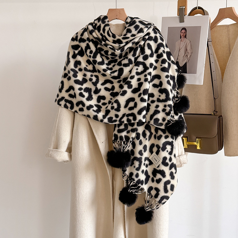 New Luxury Winter Leopard Two- - Cashmere Pashmina Wrap recension och pris