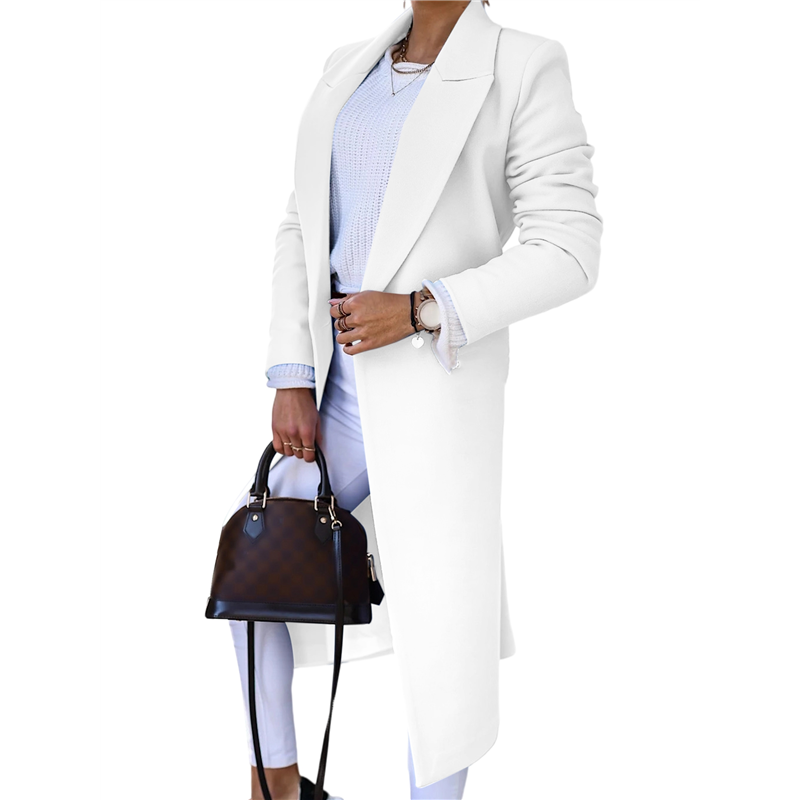 CYCLI-Women Long Wool Coats Fo - Wool Coat Peacoat recension och pris