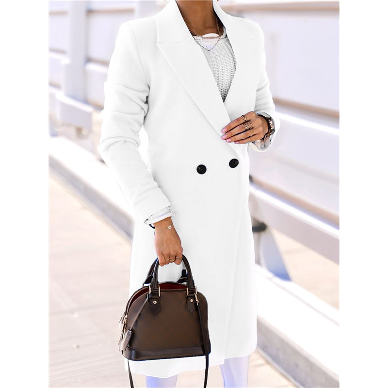 CYCLI-Women Long Wool Coats Fo - Wool Coat Peacoat recension och pris