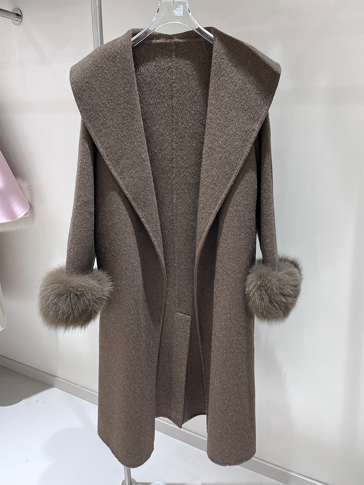 2025 New Wool Coat With Real F - Wool Coat Peacoat recension och pris