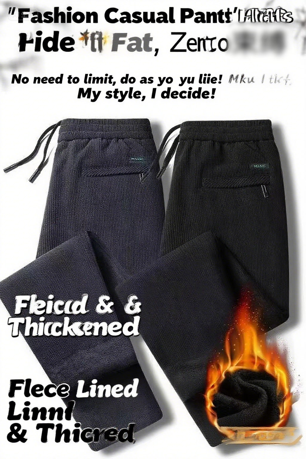 Black gray men's corduroy and  - Corduroy Pant Warm recension och pris