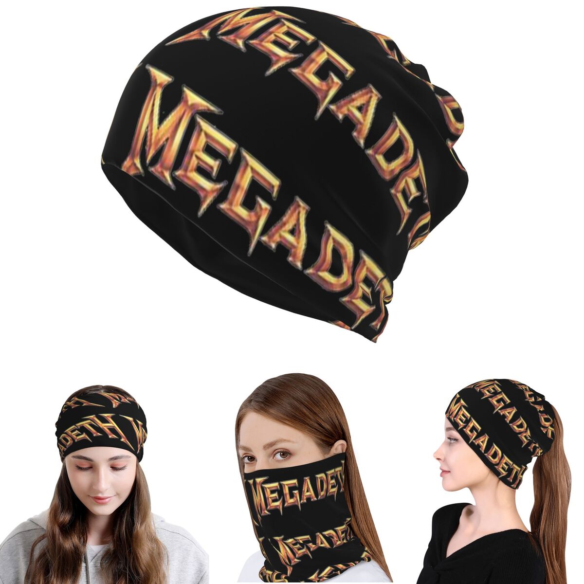 Megadeths Logo Bandana Neck Ga - Knit Beanie Hat Warm recension och pris