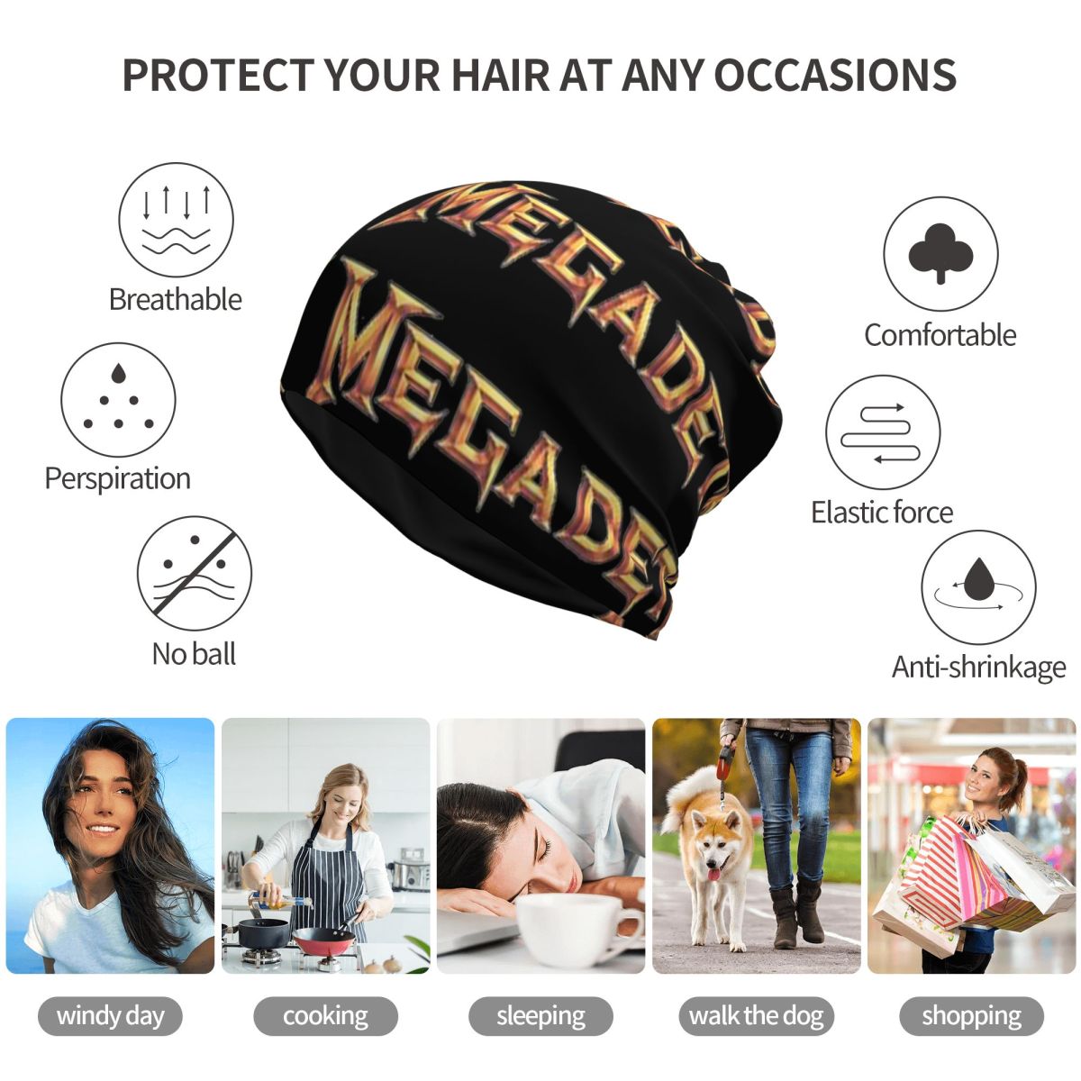 Megadeths Logo Bandana Neck Ga - Knit Beanie Hat Warm recension och pris