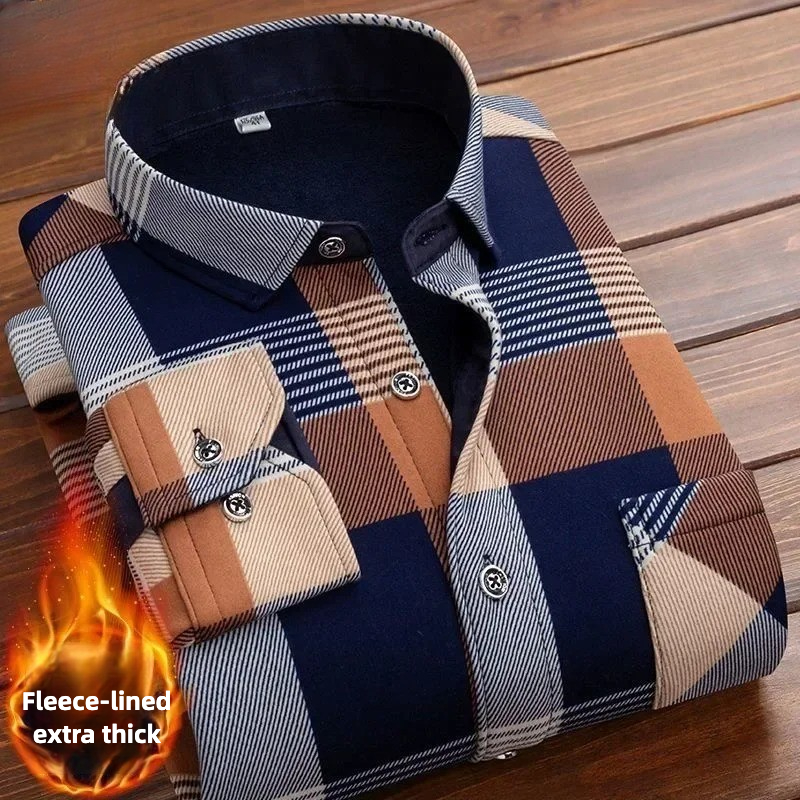 2025 Men's Winter Warm Long Sl - Flannel Shirt Lined recension och pris