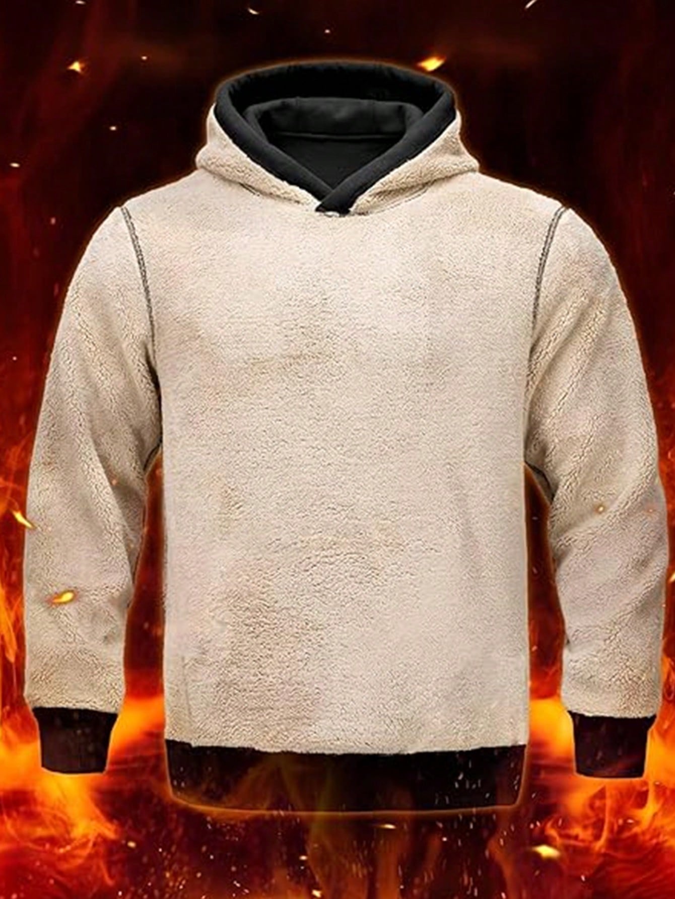 Men's Black Sherpa-Lined Hoodi - Sherpa Hoodie Fleece recension och pris