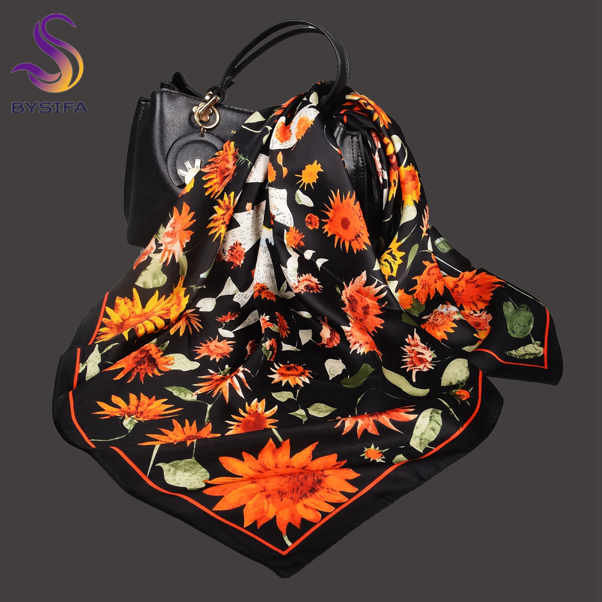 BYSIFA Letters Silk Scarf Shaw - Shawl Wrap Winter recension och pris