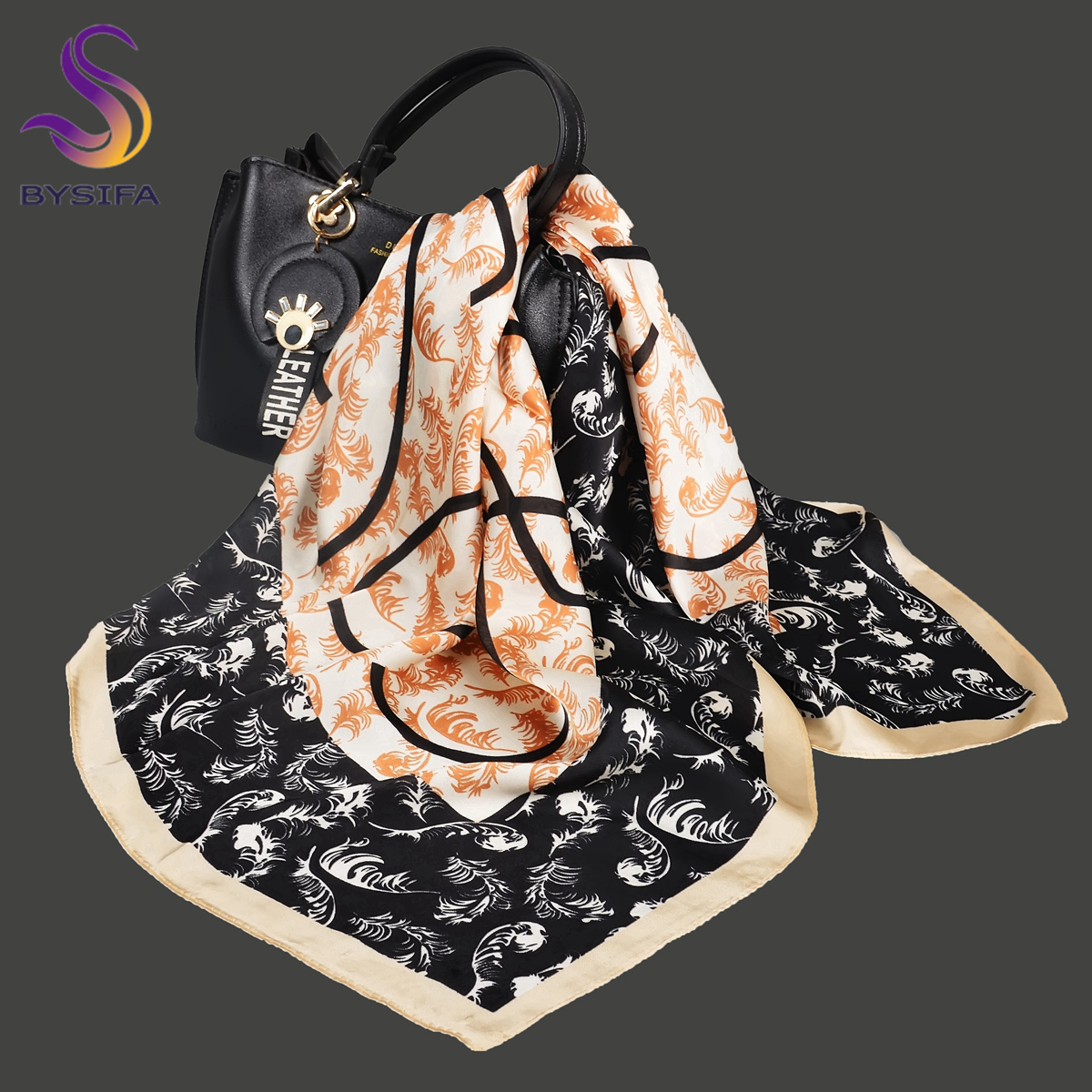 BYSIFA Letters Silk Scarf Shaw - Shawl Wrap Winter recension och pris