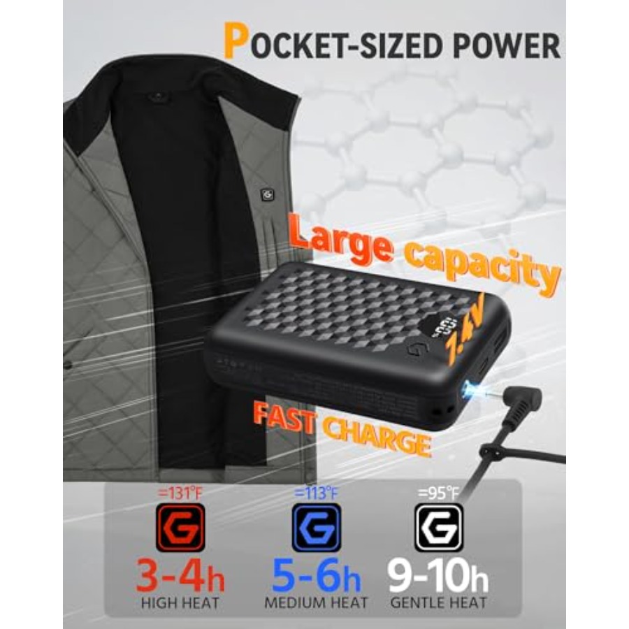 Wulcea Graphene Heated Vest Fo - Heated Vest Battery recension och pris