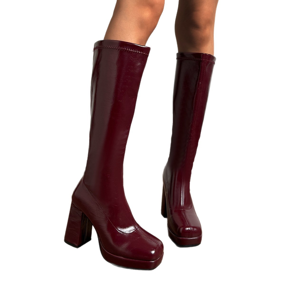 Wine Red Knee High Boots, Knig - Waterproof Winter Boot recension och pris