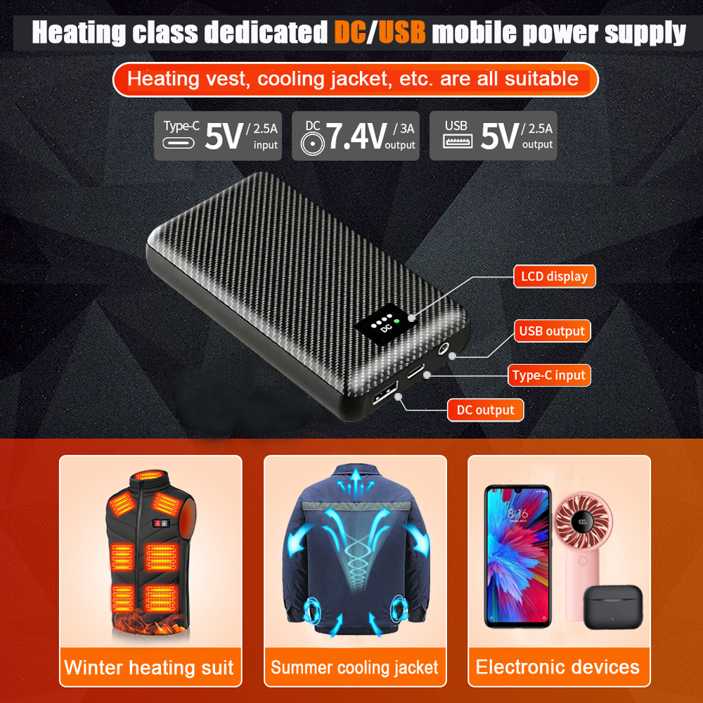 Ranwomen 30000/40000mAh Powerb - Heated Vest Battery recension och pris