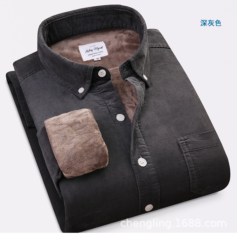 Corduroy Warm Shirts Cotton Pl - Flannel Shirt Lined recension och pris