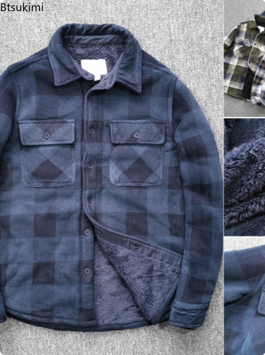 Mens Winter Fleece Linend Warm - Flannel Shirt Lined recension och pris