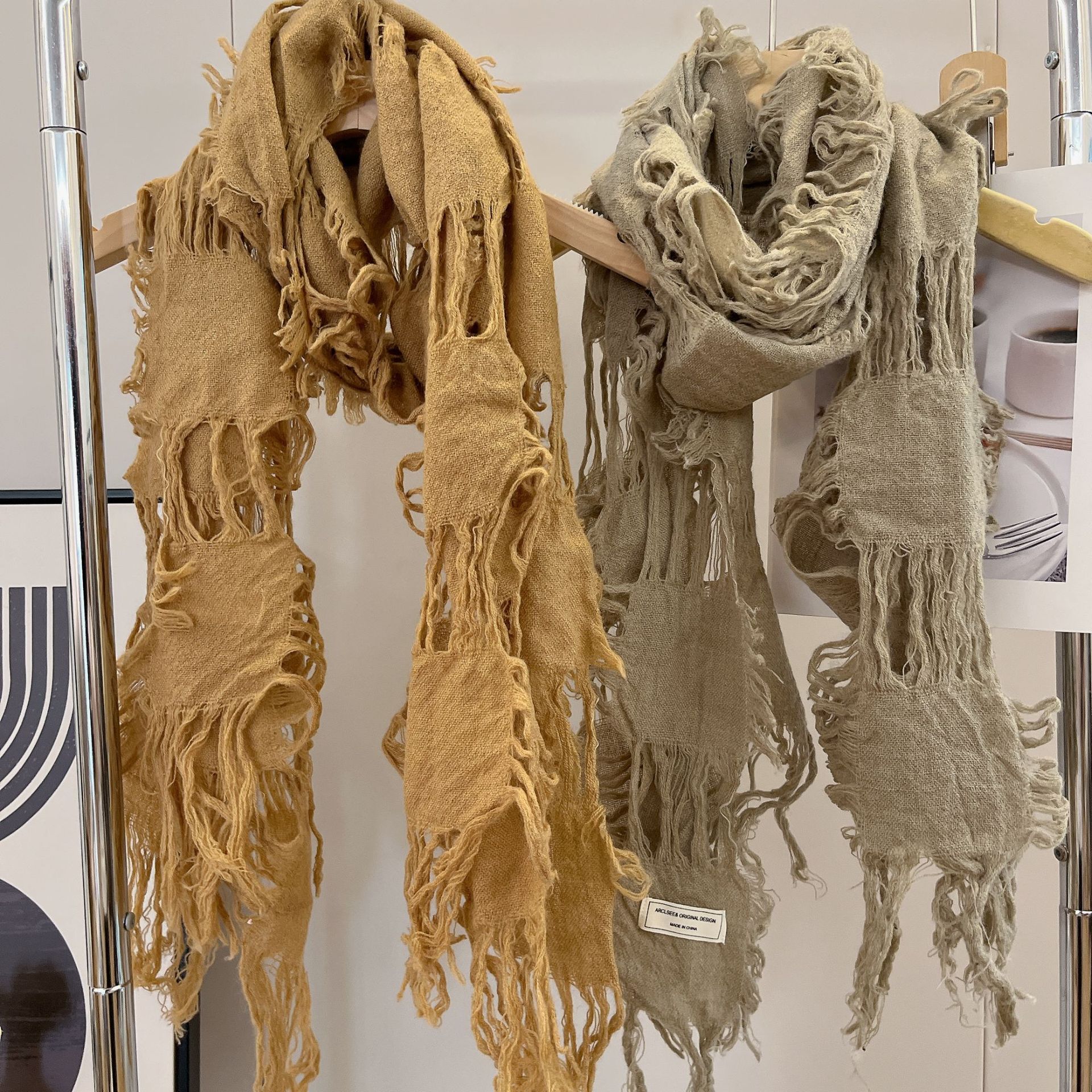 2025 New Fashion Ripped Hole T - Wool Scarf Men recension och pris