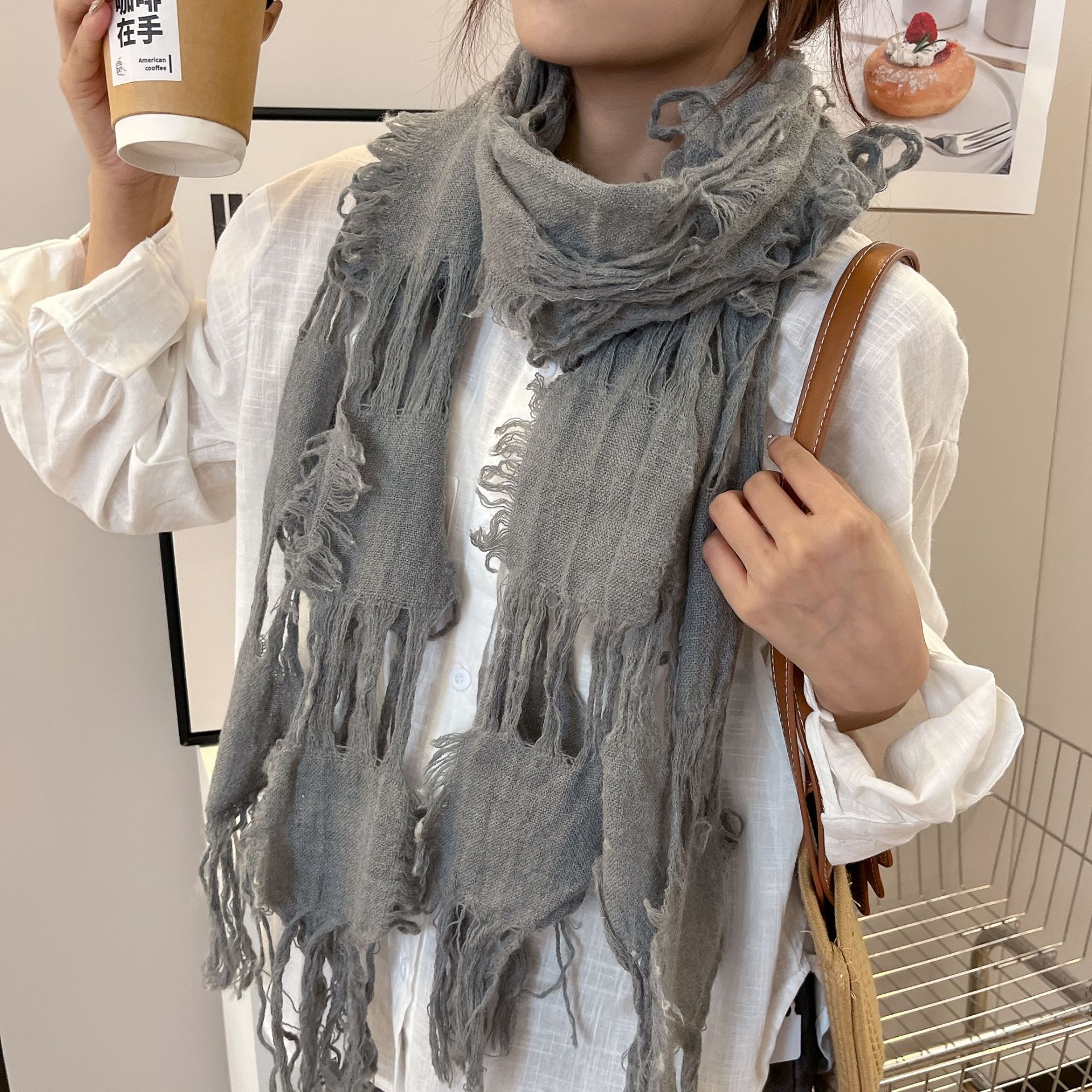 2025 New Fashion Ripped Hole T - Wool Scarf Men recension och pris