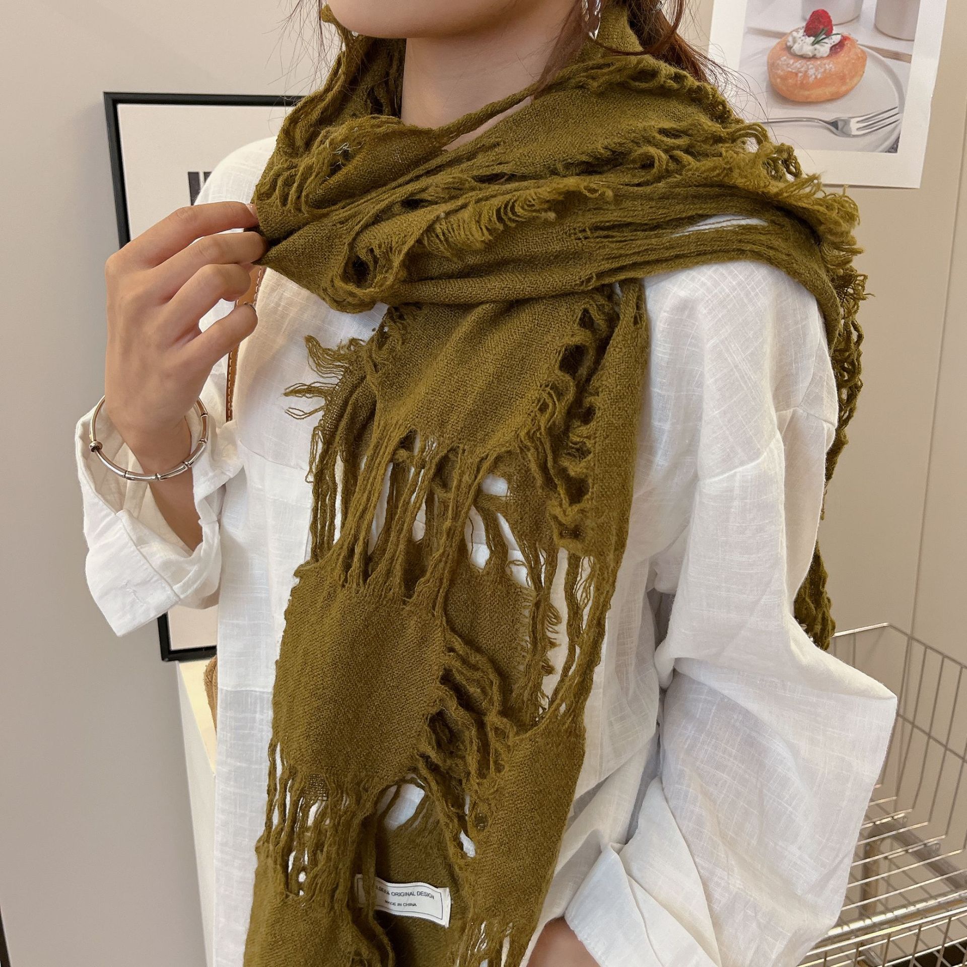 2025 New Fashion Ripped Hole T - Wool Scarf Men recension och pris