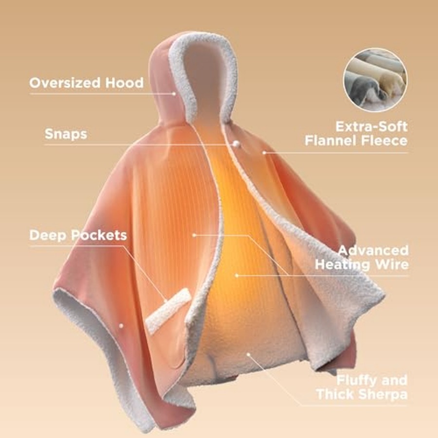 Heated Blanket Wearable Shawl  - Shawl Wrap Winter recension och pris