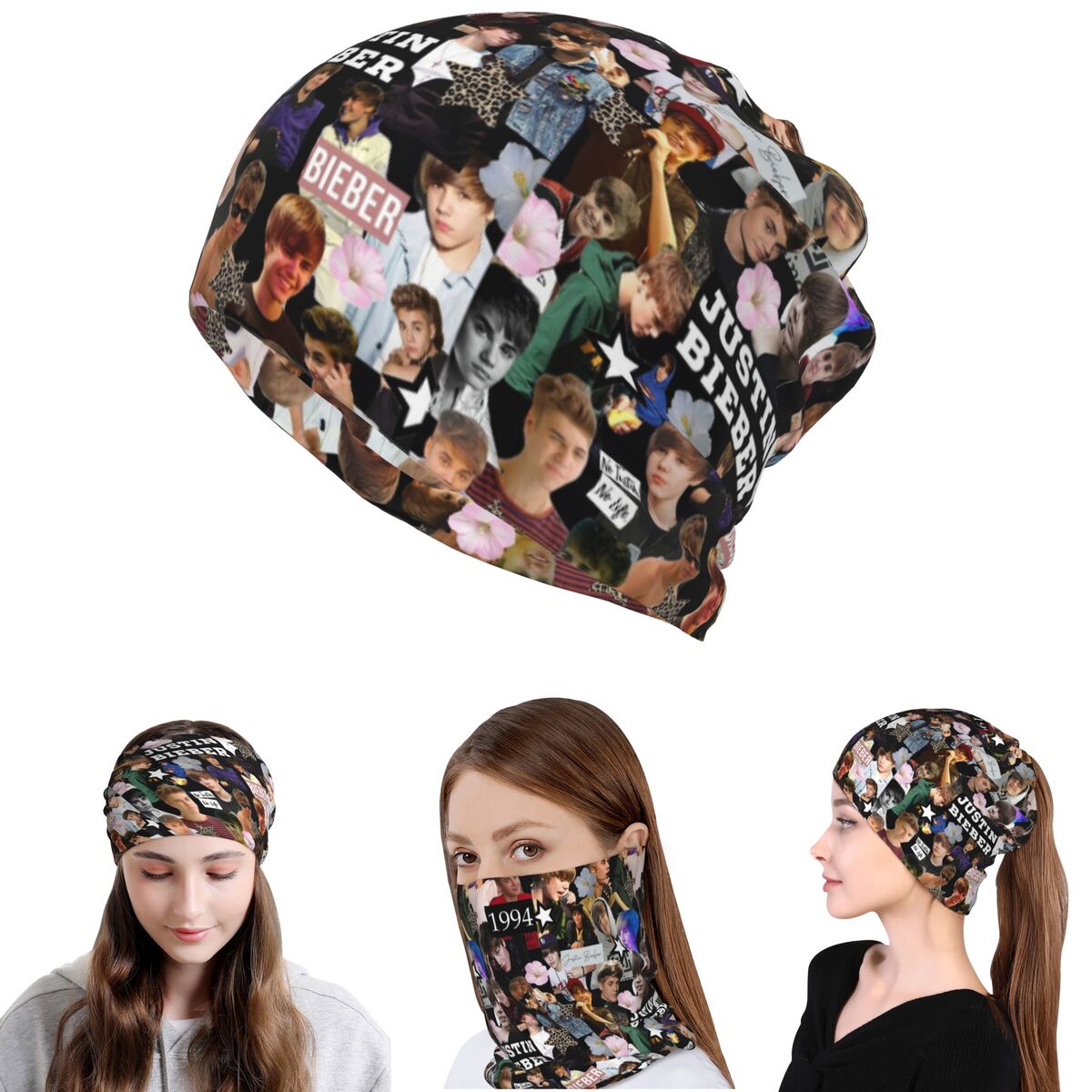Justin Bieber Bandana Neck Cov - Knit Beanie Hat Warm recension och pris