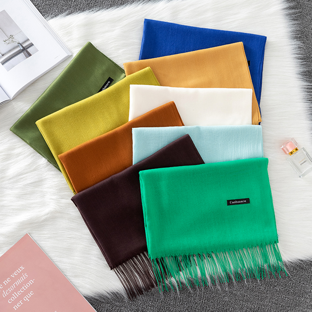 Fashion Solid Scarf Women Cash - Shawl Wrap Winter recension och pris