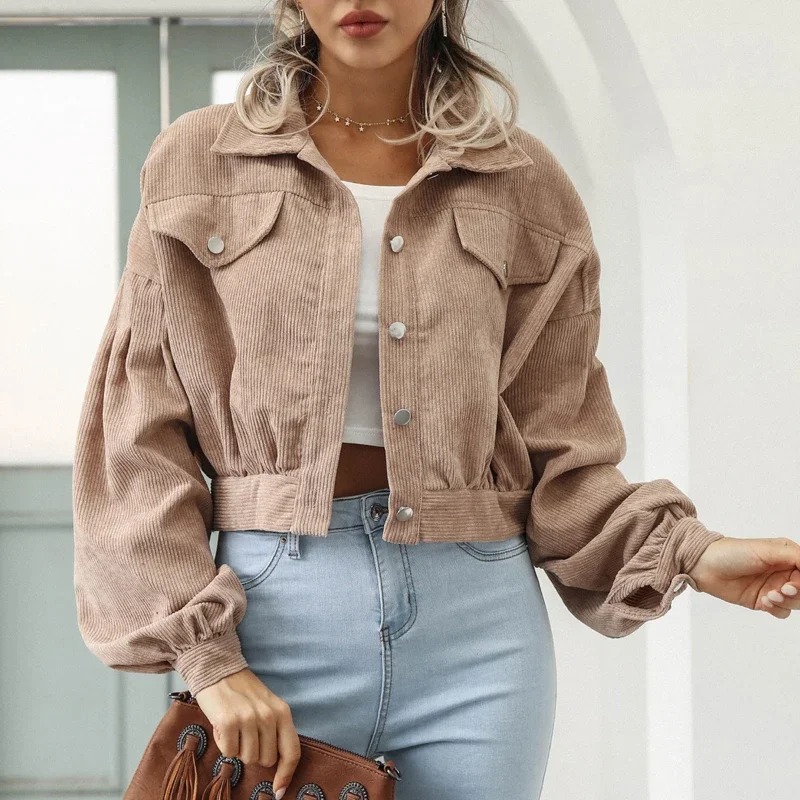 2024 Spring Corduroy Coat Over - Down Jacket Packable recension och pris