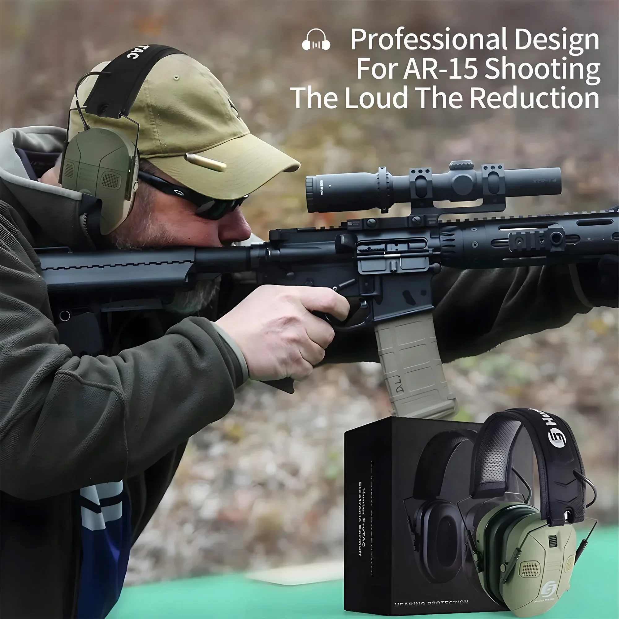 Foldable Tactical Hearing Prot - Earmuffs Foldable recension och pris